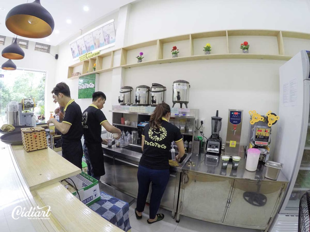 Trang trí cửa hàng trà sữa