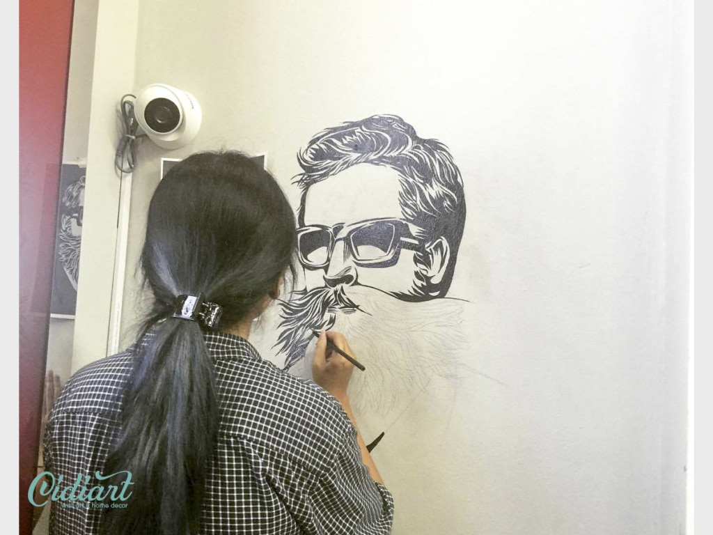 Vẽ tranh tường cửa hàng thời trang