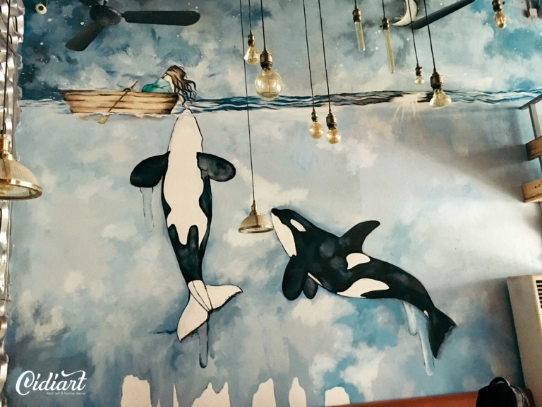 Tranh tường quán cafe 1