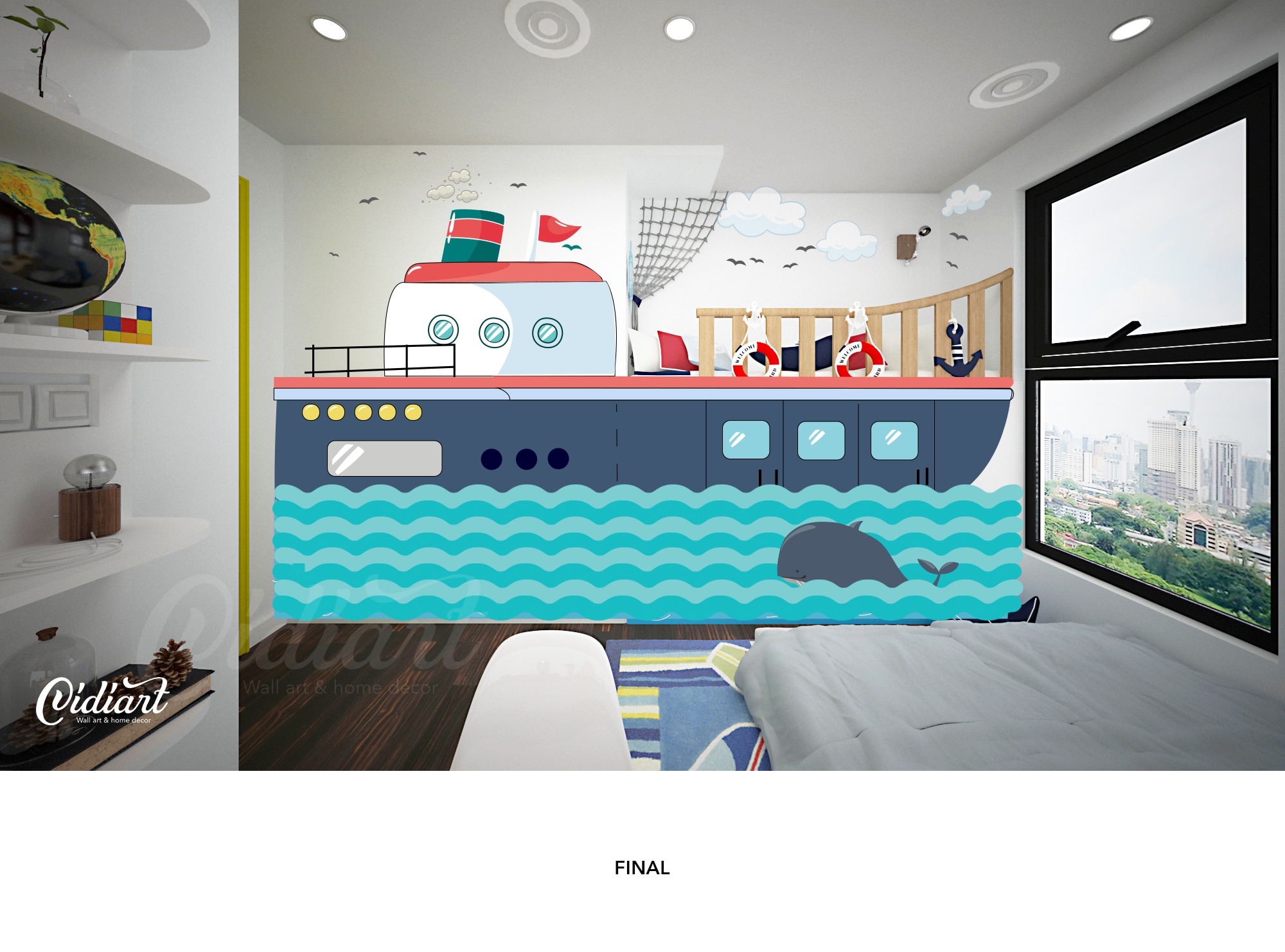 Phòng đọc sách cho bé với ý tưởng độc đáo - Đại dương kiến thức <3 5