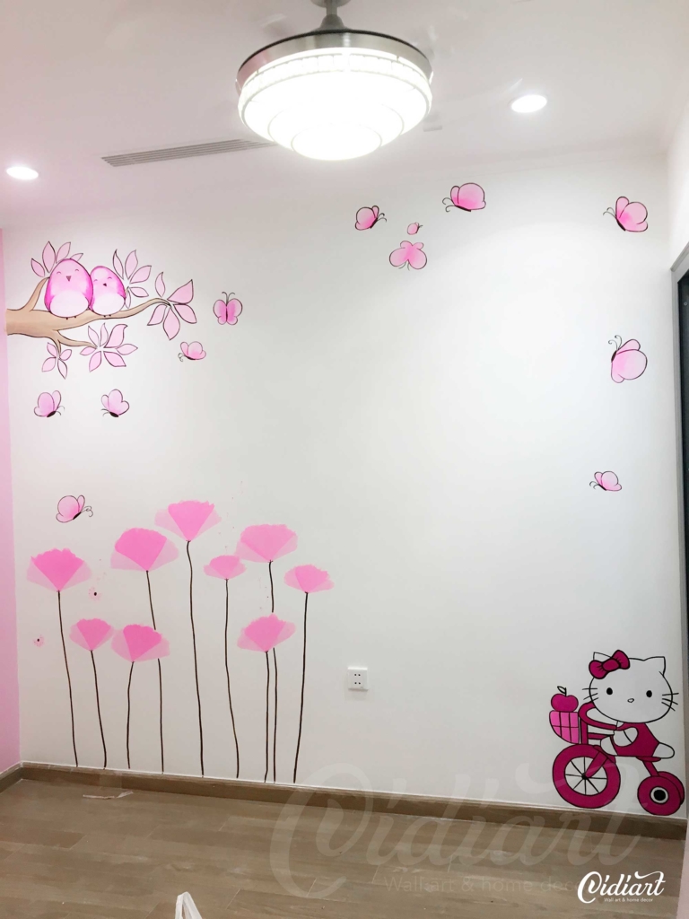Trang Trí Phòng Em Bé – Hello Kitty Nhẹ Nhàng