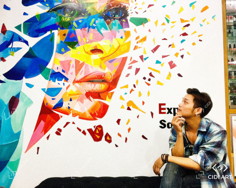 Vẽ tranh tường salon tóc Express Xã Đàn 2