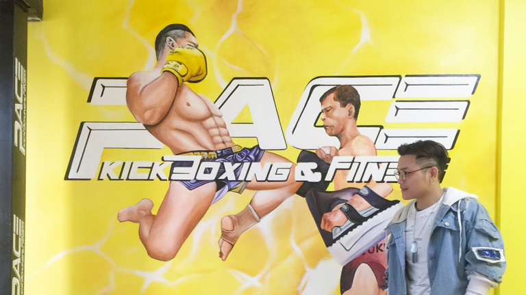 Vẽ tranh tường trung tâm Pace kickboxing & Fitness 10