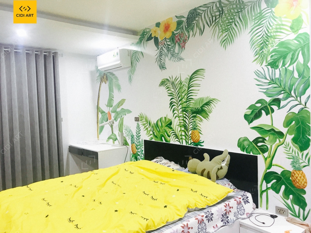 Vẽ tranh tường phòng ngủ cho bé trai