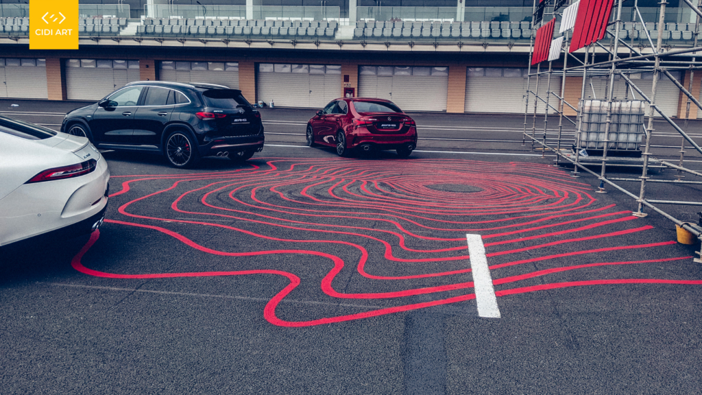 Vẽ tranh trang trí đường đua F1 – Sự kiện Mercedes-Benz tại đường đua F1 Hà Nội