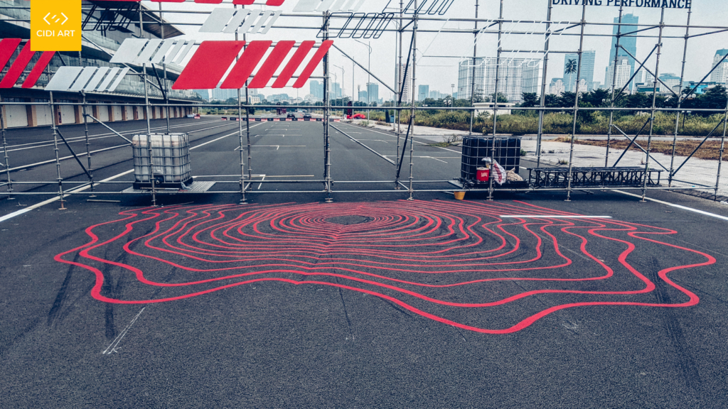 Vẽ tranh trang trí đường đua F1 – Sự kiện Mercedes-Benz tại đường đua F1 Hà Nội