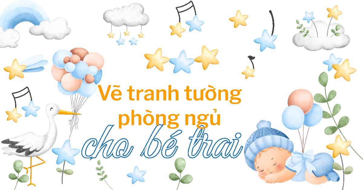 Vẽ tranh tường phòng ngủ cho bé trai - Cidiart